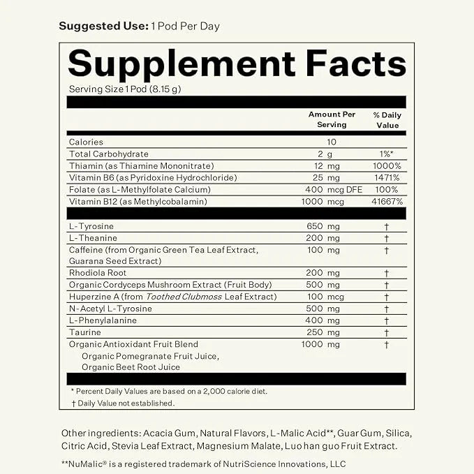 Energy + Focus w/Nootropics B12, Huperzine (14 Pack)