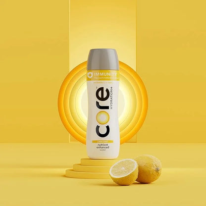 CORE Hydration+ Immunity, Lemon Extract Nutrient Enhanced Water with Vitamin C and Zinc, 23.9 Fl Oz Bottle (Pack of 12) - ...