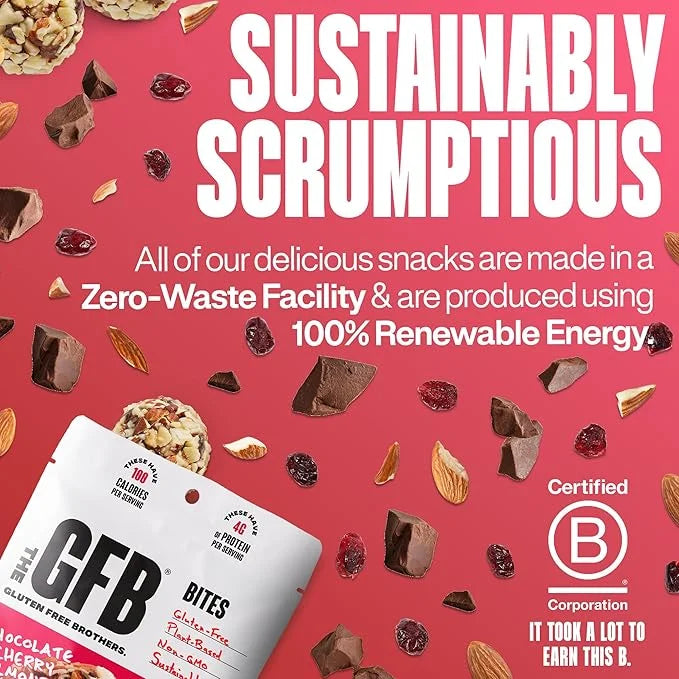 The GFB Chocolate Cherry Almond Protein Bites - Gluten Free, Plant Based, Non GMO, Sustainably Made – Ridiculously Tasty, ...