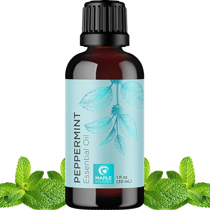 Peppermint Essential Oil for Diffuser Aromatherapy - 100% Pure Peppermint Oil for Hair Skin and Nails Plus Undiluted Refre...