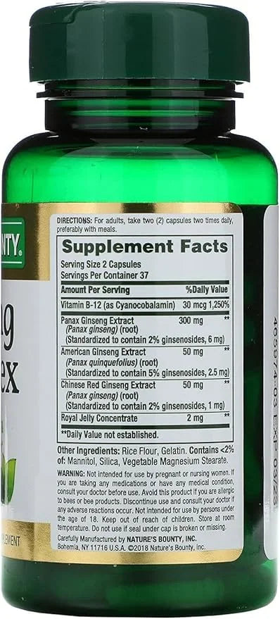 Nature's Bounty Ginseng Complex Plus Royal 75 ea 6)