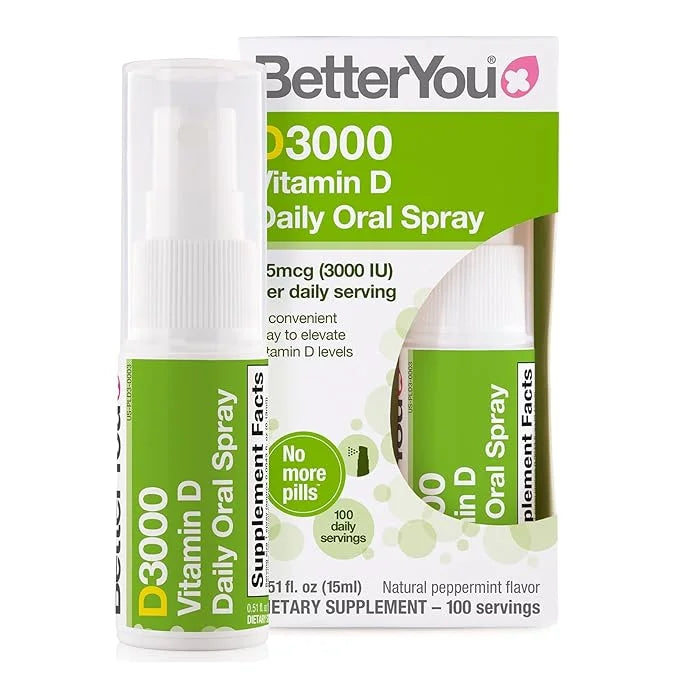 BetterYou D3000 Vitamin D Oral Spray - Convenient Alternative for Tablets - Promotes Strong Bones, Teeth and Immune System...