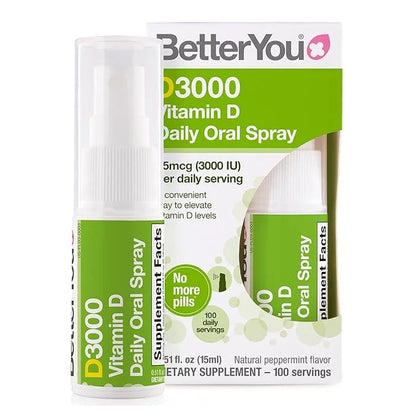 BetterYou D3000 Vitamin D Oral Spray - Convenient Alternative for Tablets - Promotes Strong Bones, Teeth and Immune System...