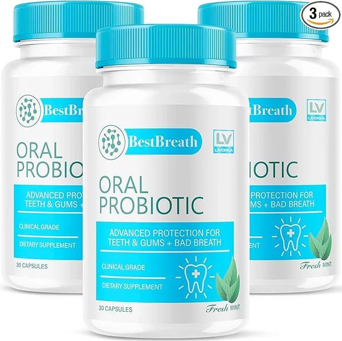 3 Pack - Best Breath - Best Breath Oral Probiotic, Best Breath Probiotic, Best Breath Pills, BestBreath, Best Breathe 90 C...
