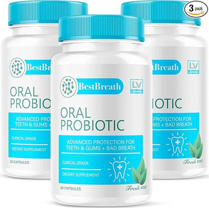 3 Pack - Best Breath - Best Breath Oral Probiotic, Best Breath Probiotic, Best Breath Pills, BestBreath, Best Breathe 90 C...