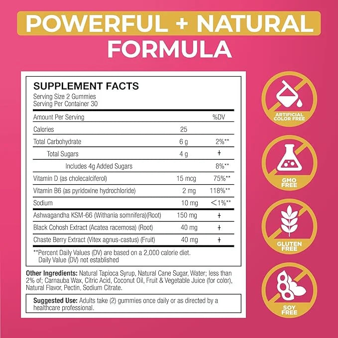 Lubracil Menopause Gummies for Women - Menopausal Supplements for Hot Flashes, Night Sweats, Mood Swings and Hormonal Bala...