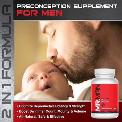 Support– Male Fertility Supplement for Sperm Health, Count, and Motility – All-Natural Formula with Vitamins, Minerals, an...