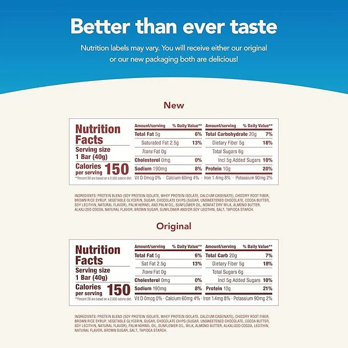 think! Protein Bars with Chicory Root for Fiber, Digestive Support, Gluten Free with Whey Protein Isolate, Chocolate Chip,...