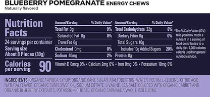 GU Energy Chews, Blueberry Pomegranate Energy Gummies with Electrolytes, Vegan, Gluten-Free, Kosher, and Dairy-Free On-The...