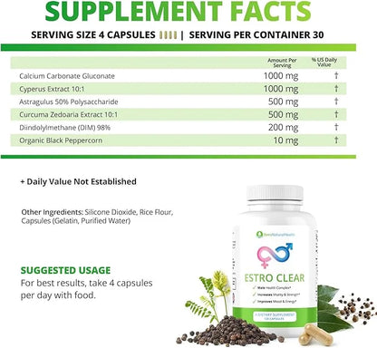 Ben's Natural Health Estro Clear Estrogen Blocker for Men, Natural Anti Estrogen for Men’s Hormonal Balance (Pack of 1) - ...