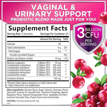 Women's Probiotic - Probiotics for Women 3 Billion 120 Gummies