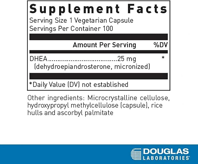 Douglas Laboratories DHEA 25 mg Capsules - Micronized - Supports Hormone Balance, Immunity, Brain, Bone Health & Metabolis...