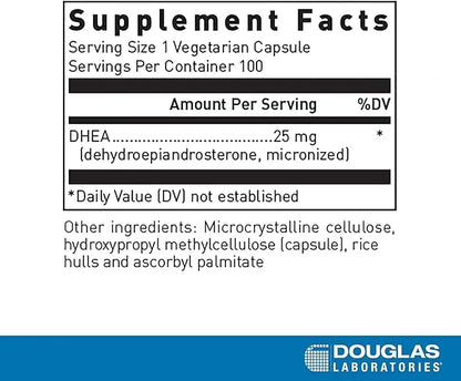 Douglas Laboratories DHEA 25 mg Capsules - Micronized - Supports Hormone Balance, Immunity, Brain, Bone Health & Metabolis...