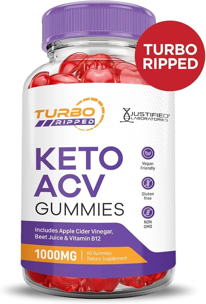 Turbo Ripped Keto ACV Gummies Advanced 1000MG Turbo B12 Vegan 60 Gummys