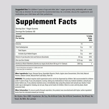 Piping Rock Kids Elderberry Gummy Vitamins 60 Gummies