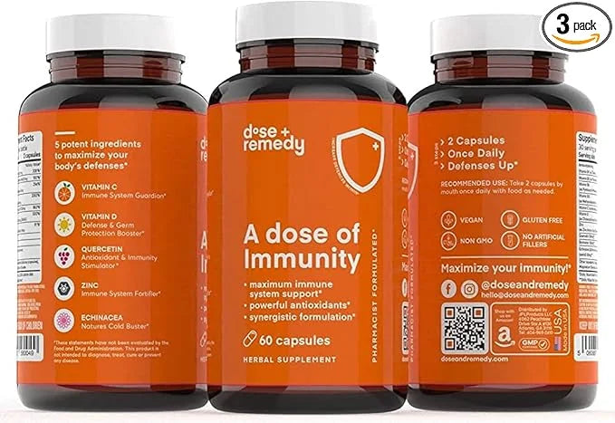 A Dose of Immunity Quercetin 500mg Quercetin 7 in 1 Immune 180 Count