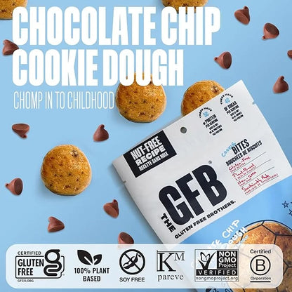 The Gluten Free Brothers Chocolate Chip Cookie Dough Nut Free Bites - Allergen Friendly, Gluten Free, Soy Free Protein Bal...