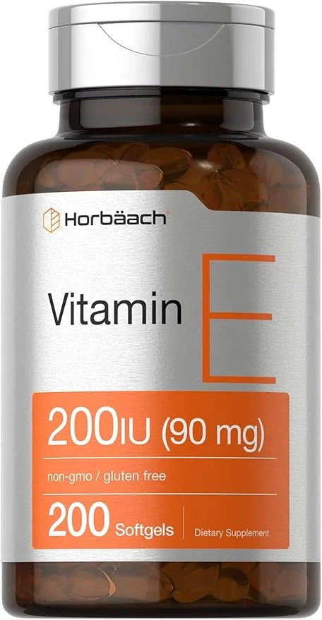Horbäach Vitamin E Supplement 200 IU (90 mg) 200 Softgel