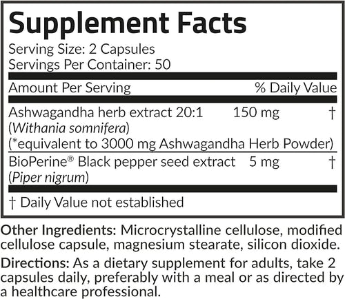 Futurebiotics Ashwagandha Extra Strength Stress & 100 Vegetarian