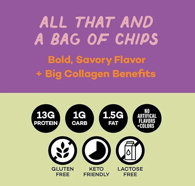 10-Pack Collagen Protein Chips - Sweet Chilli Pepper & Tomato Basil Flavors - 13g Protein Per Bag, GMO-Free, Gluten-Free, ...