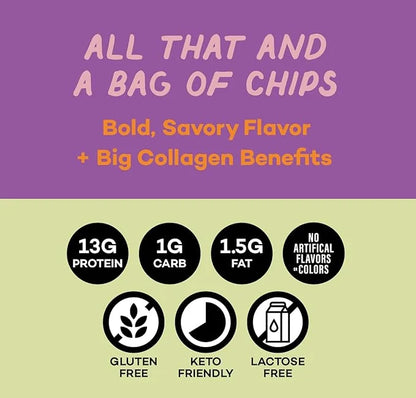 10-Pack Collagen Protein Chips - Sweet Chilli Pepper & Tomato Basil Flavors - 13g Protein Per Bag, GMO-Free, Gluten-Free, ...