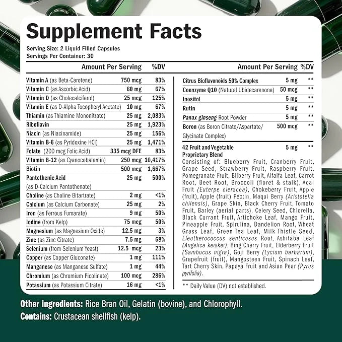 Multivitamin for Men - Daily Mens Multivitamins & Multiminerals with Vitamin A, C, D, E, B12, Zinc, Iron. Essential Vitami...