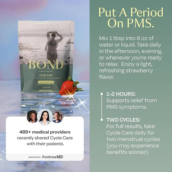 BOND Cycle Care - PMS Support Supplement for Women, Root Cause Period Relief, Menstrual Cramps, Mood Support, Cortisol Man...