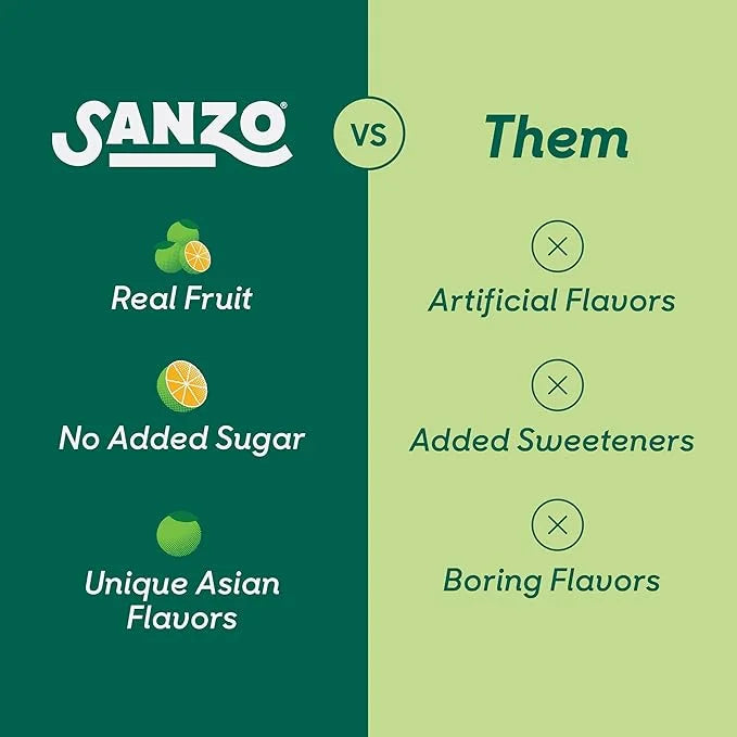 Sanzo Flavored Sparkling Water - Calamansi (Lime) 12-Pack - Carbonated Drink Made with Real Fruit and Sugar-Free - Non-GMO...