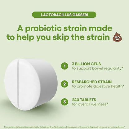 Lactobacillus Gasseri Probiotic Supplement 240 Tablets 3 Billion CFU Probiotics for Men & Women Supports Intestinal Digest...