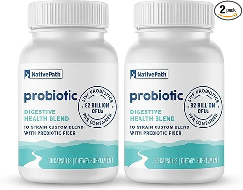 NativePath Daily Probiotic, 10-Strain Custom Blend 82 Billion 60 Count