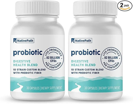 NativePath Daily Probiotic, 10-Strain Custom Blend 82 Billion 60 Count