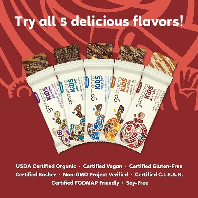 GoMacro Kids MacroBar Organic Vegan Snack Bars - Cinnamon Roll (0.90 Ounce Bars, 7 Count) - Product Image