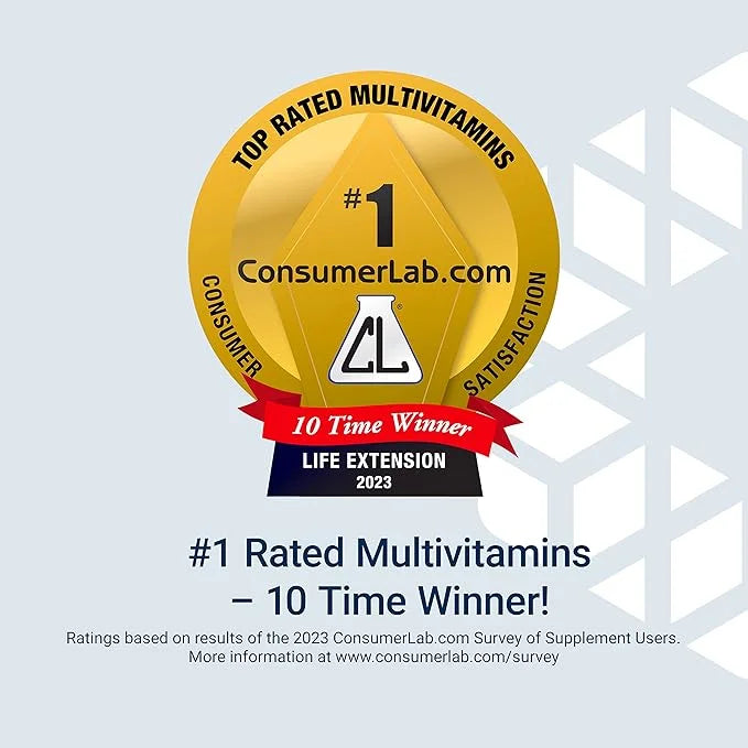 Life Extension Two-Per-Day Multivitamin, Vitamins B, 25 Vitamins, 120 Capsules