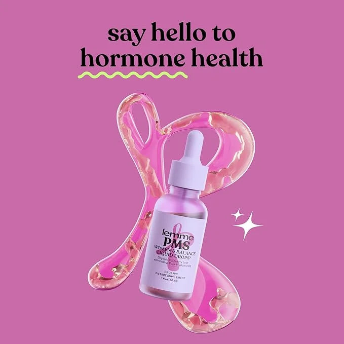 Lemme PMS Hormone Balance for Women Liquid Drops, PMS & Mild Period Cramping Relief, 10-in-1 Herbal Blend with Raspberry L...