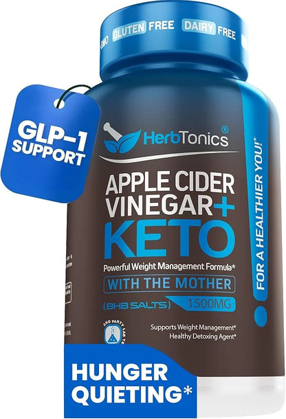 Herbtonics GLP-1 Weight Loss Supplement - Appetite Suppressant Apple Cider Vinegar Capsules - Weight Loss Pills for Women ...