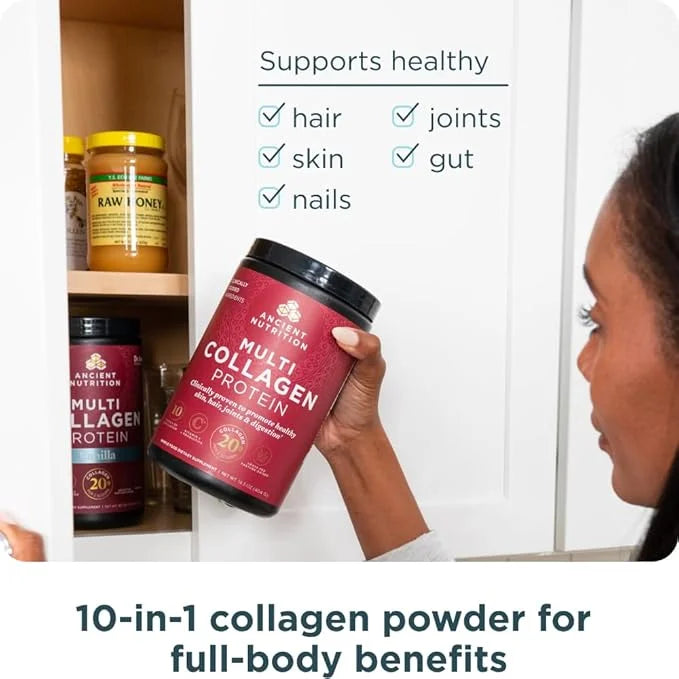 Ancient Nutrition Collagen Powder Protein with Probiotics, Multi Collagen Protein with Vitamin C, Hydrolyzed Collagen Pept...