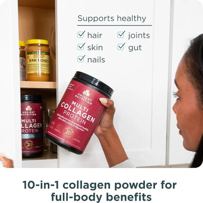 Ancient Nutrition Collagen Powder Protein with Probiotics, Multi Collagen Protein with Vitamin C, Hydrolyzed Collagen Pept...