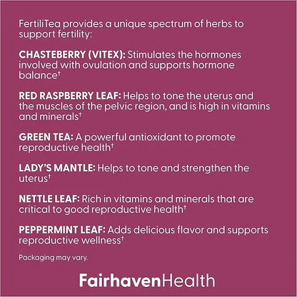 Fairhaven Health FertiliTea | Organic Fertility Tea for Women to Support Reproductive Health* | Prenatal Herbal Tea to Sup...