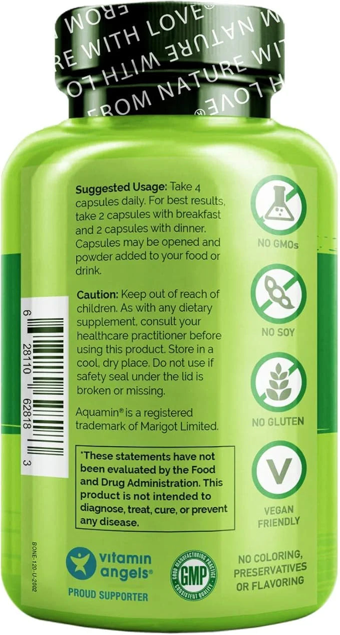 NATURELO Calcium Supplement 600mg, Vitamin D3, K2, K2, C, 120 Vegetarian