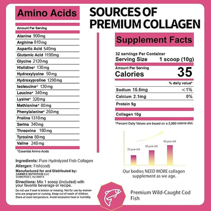 Zammex Marine Collagen Peptides, Non-GMO Wild 1 & 3) for 32 Servings