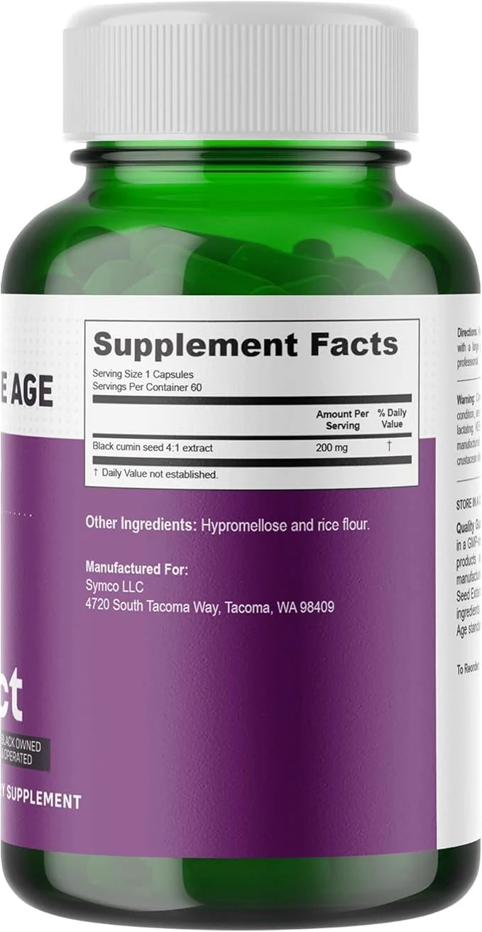 INFINITE AGE Dry Organic Black Seed Oil Extract Capsules - Nigella Sativa Seed Extract Immune Booster, for Optimal Skin, H...