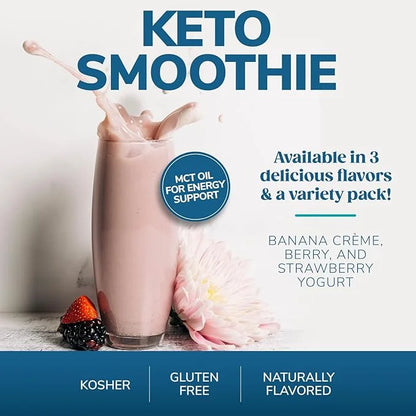 WonderSlim Keto Smoothie with C8 MCT Oil, Berry, Low Carb, No Sugar, Gluten Free (7ct) - Product Image