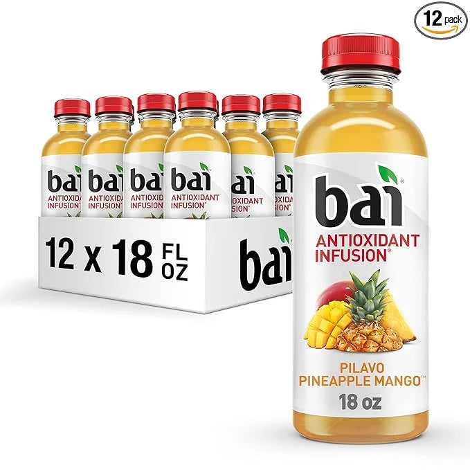 Bai Pilavo Pineapple Mango, Antioxidant Infused Beverage, 18 fl oz Bottles (Pack of 12) - Product Image