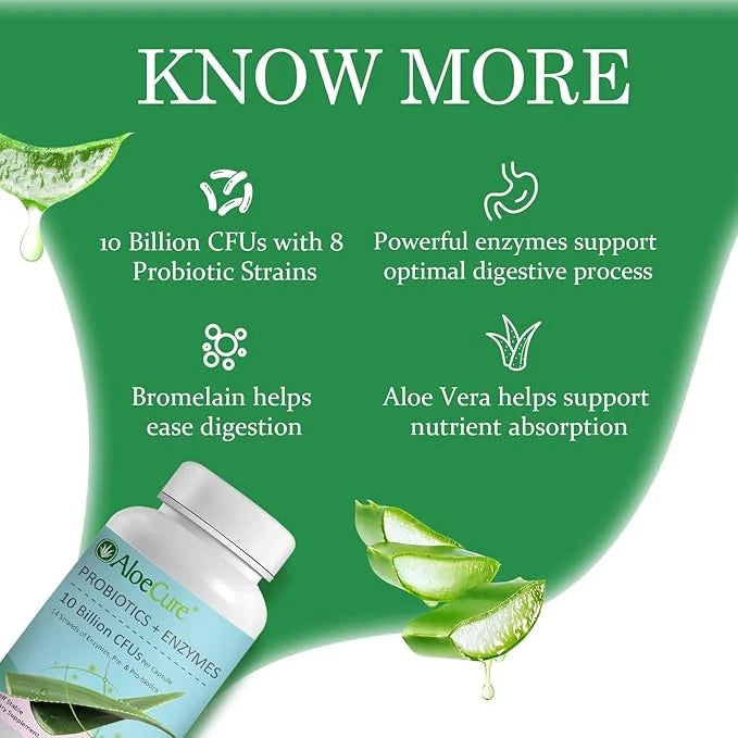 AloeCure Probiotics with 10 Billion CFU 30 Capsules