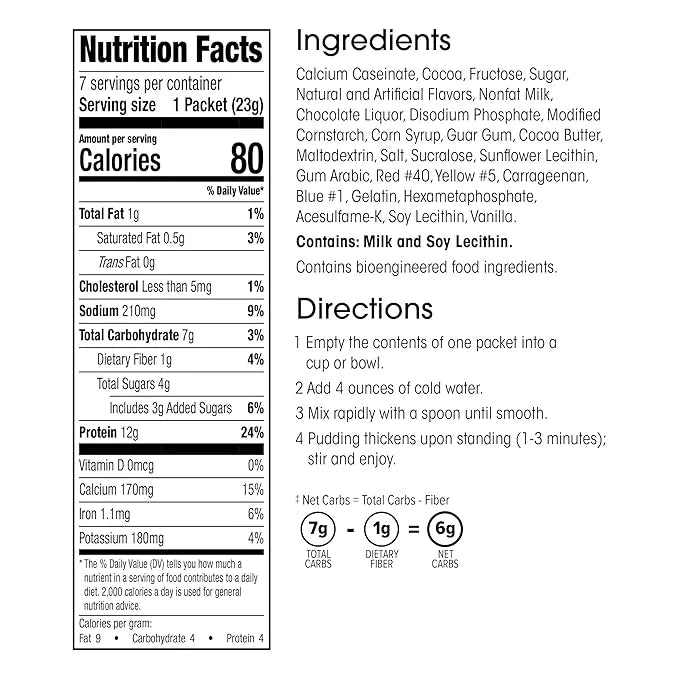 WonderSlim Protein Pudding, Chocolate Chip Marshmallows, Gluten Free, Low Carb (7ct) - Product Image