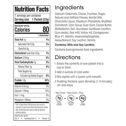 WonderSlim Protein Pudding, Chocolate Chip Marshmallows, Gluten Free, Low Carb (7ct) - Product Image