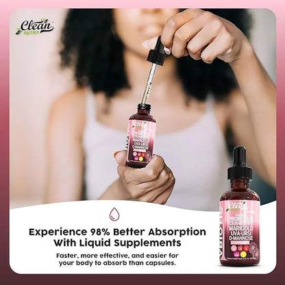 Clean Nutraceuticals VBiotic Vaginal Probiotic for Women Liquid Drops | Cranberry Uva Ursi Horsetail D-Mannose Prebiotics ...