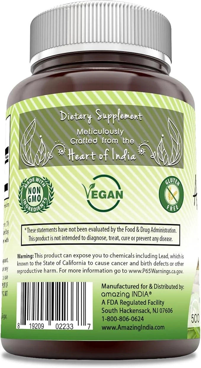 Amazing India Natural Ashwagandha 500 Mg (250)
