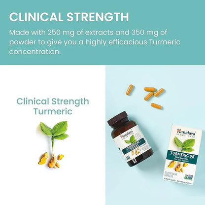 Himalaya Turmeric 95 Supplement with Curcumin/Curcuminoids, 600 mg, 60 Capsules, 2 Pack, 60 Day