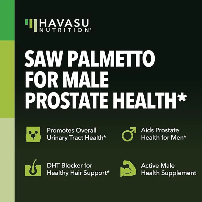 Saw Palmetto for Men Prostate Health Supplement to Promote Urinary Tract Function - 500mg Per Serving - 100 Count - DHT Bl...